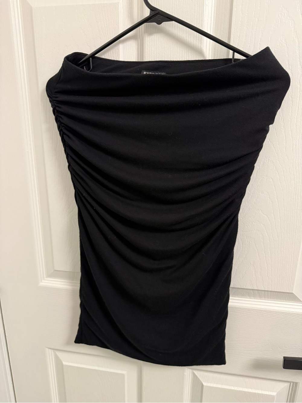 Express Black Ruched Pencil Skirt